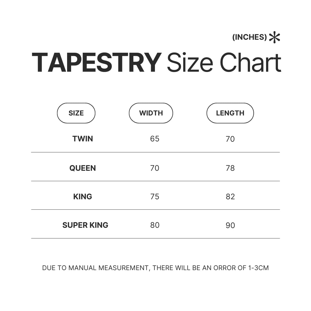 Tapestry Size Chart - Wind Breaker Merch