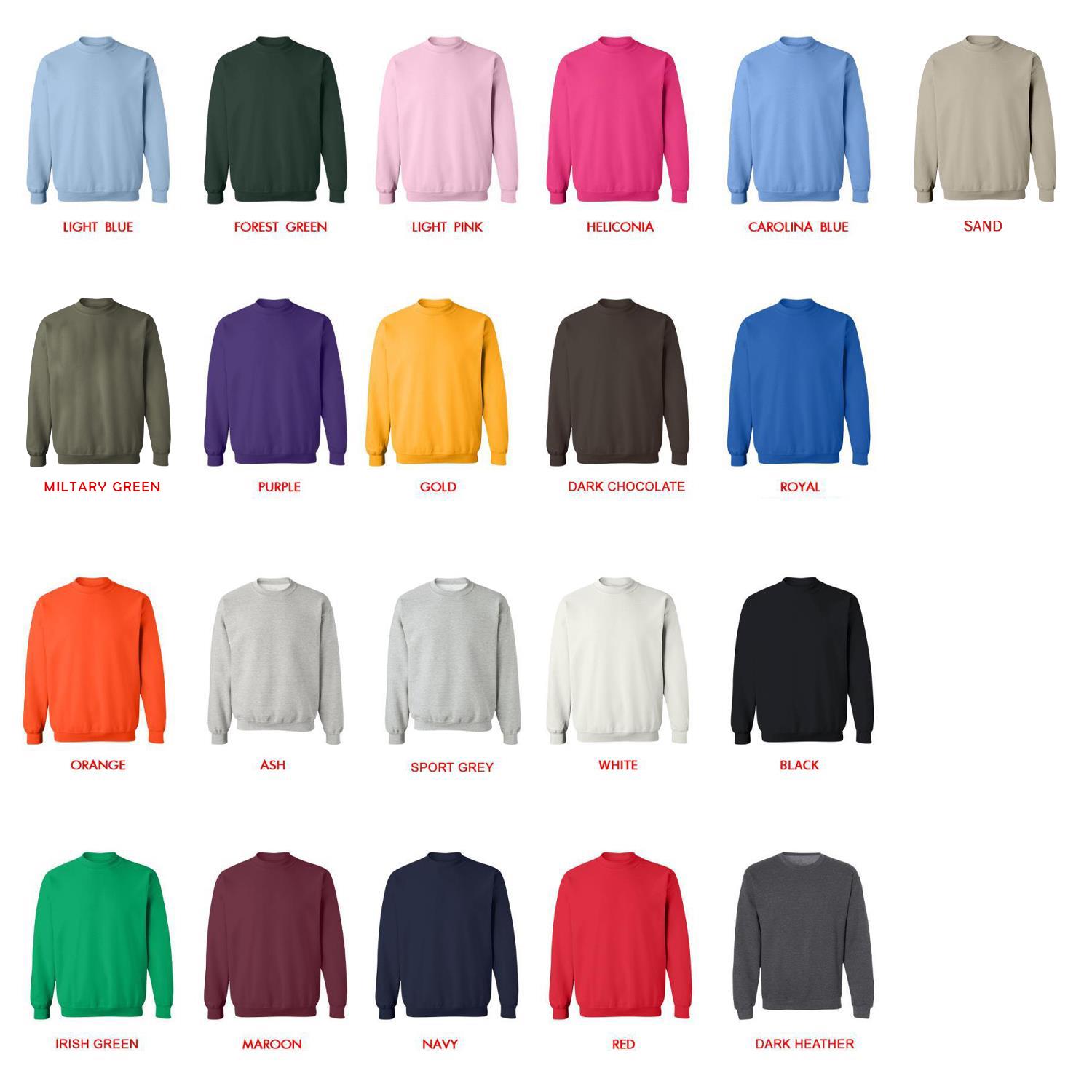 sweatshirt color chart - Wind Breaker Merch
