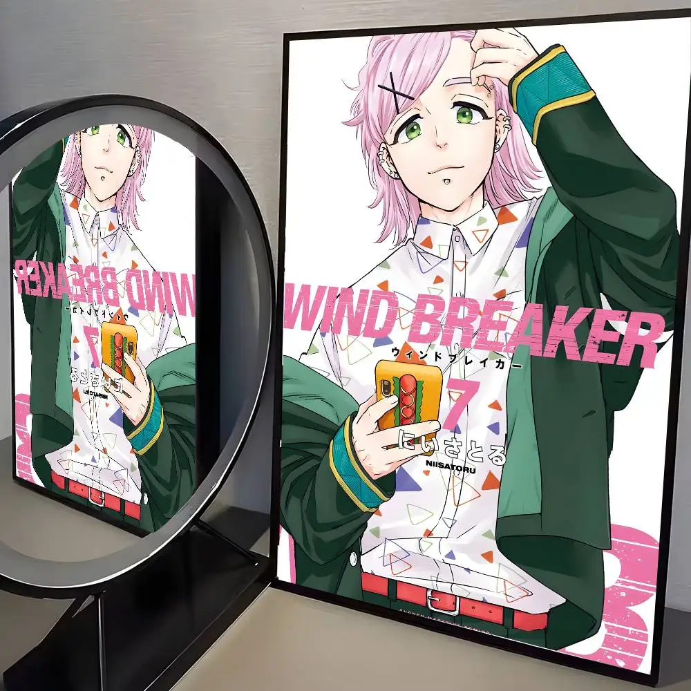 Wind Breaker Sakura Haruka Blue Background Wall Art