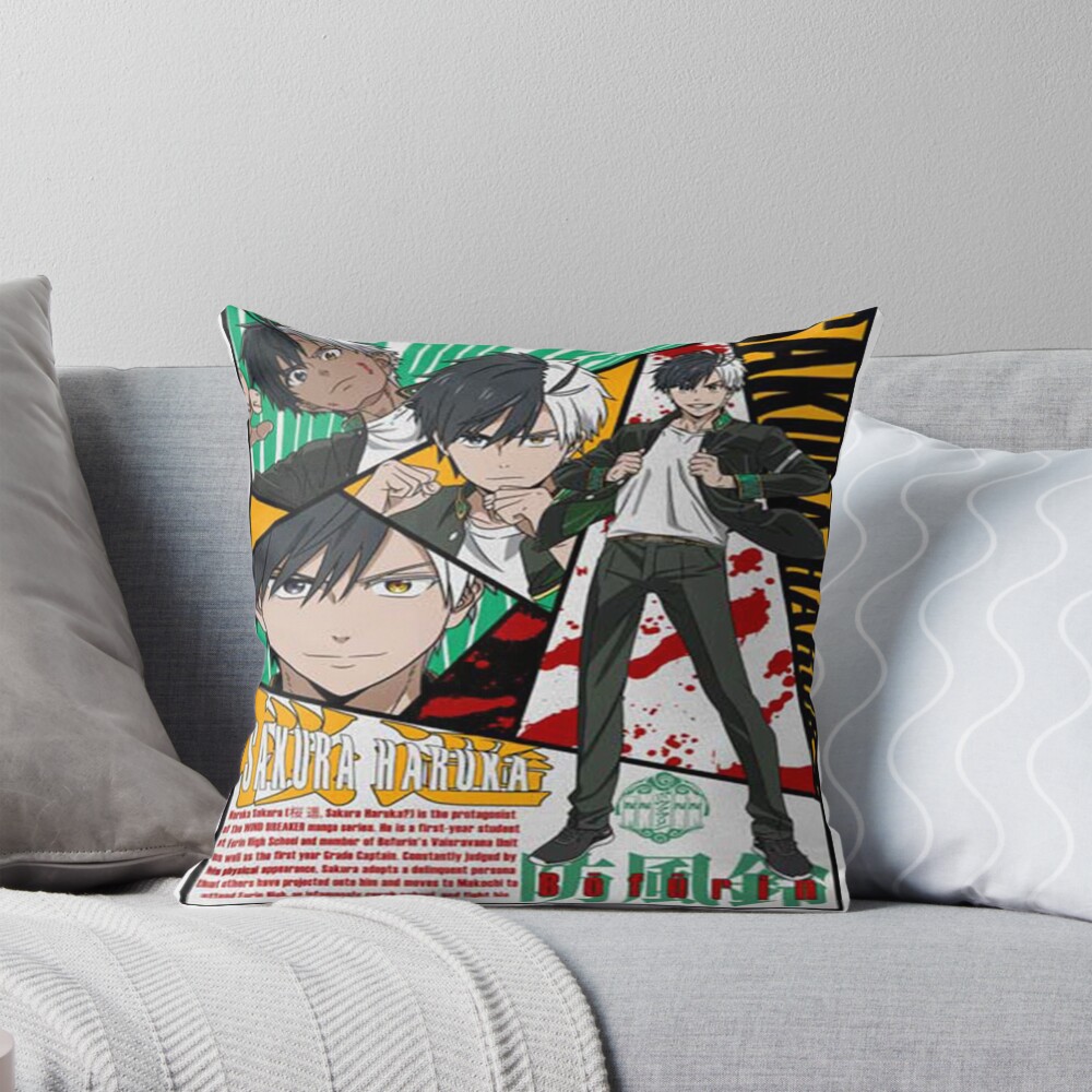 Haruka Sakura Asphalt Rebel Throw Pillow